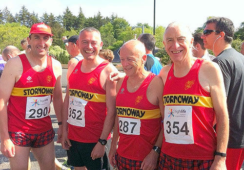 Roddy, Hamish, Colin and Jim in good spirits just seconds before the start.