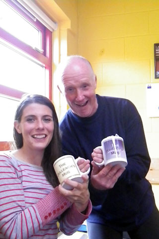 Neil and Catherine with their Cailleach and Bodach mugs